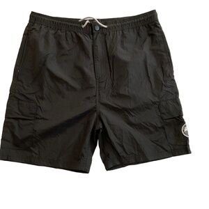 Trunks Black Utility Cargo Crinkled Adjustable‎ Mens Shorts Size 36